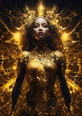 Golden Warrior Woman Goddess