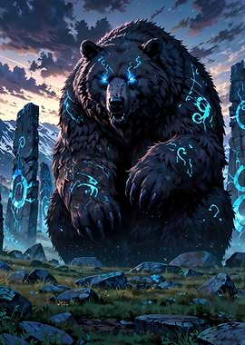 Ancient Rune Bear: Guardian of the Mystic Stones
