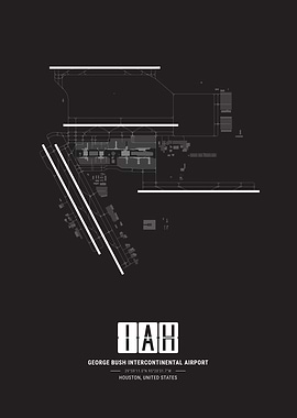 George Bush Intercontinental Airport Map Print