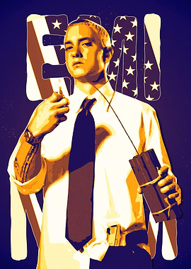 Eminem American Flag Poster