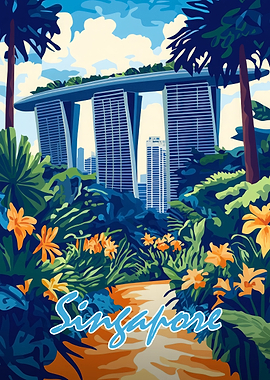 Singapore Skyline Art Print