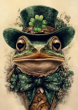 Vintage Frog Saint Patrick's Day