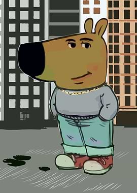 Chill Guy Meme City Art