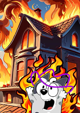 Dog in Burning House