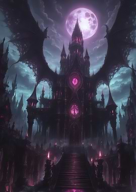 Gothic Castle with Wings