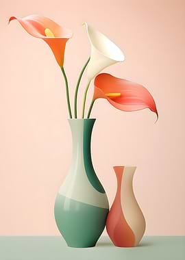 Pastel Calla Lilies in Vases