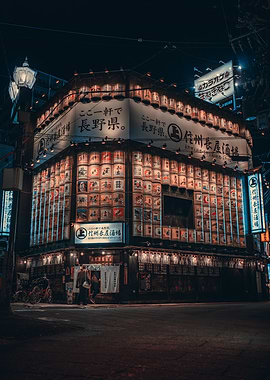 Neon Izakaya in Nagano, Japan
