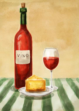 Wine, Cheese, and Glass