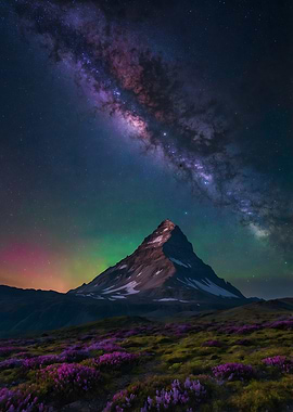 Milky Way Over Mountain Peak