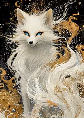 White Fox with Golden Fur