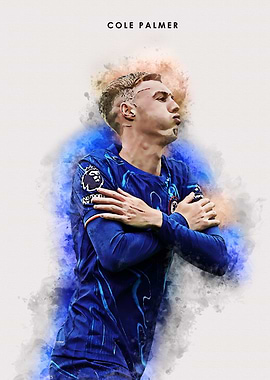 Cole Palmer Football Watercolor