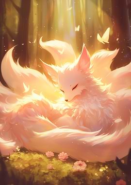 Nine-Tailed Fox in Forest