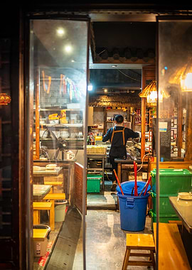 Nighttime Restaurant Interior