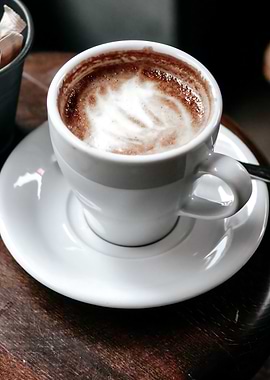 Cappuccino in White Cup