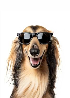 Cool Afghan Hound Dog in Sunglasses