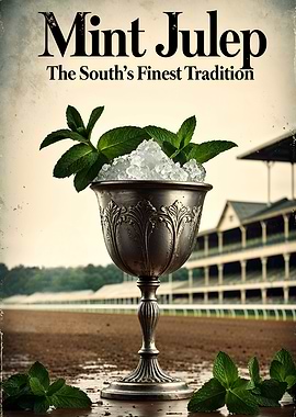 Mint Julep Cocktail Poster: Vintage Southern Charm