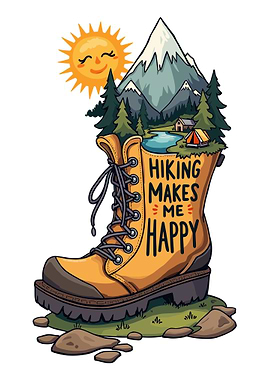 Hiking Makes Me Happy Boot