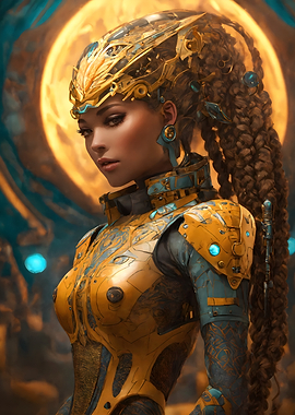 Cyberpunk Warrior Woman