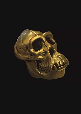 Golden Baboon Skull