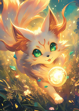 Cute Anime Fox with Orb