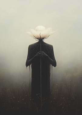 Silhouette With Flower Head