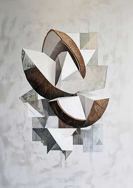 Geometric Wood Sculpture