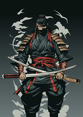 Samurai Warrior Illustration