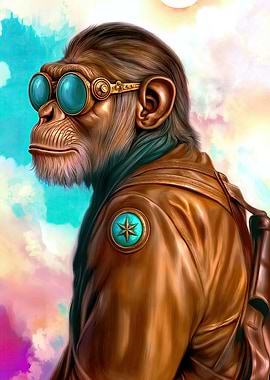 Steampunk Chimp Pilot