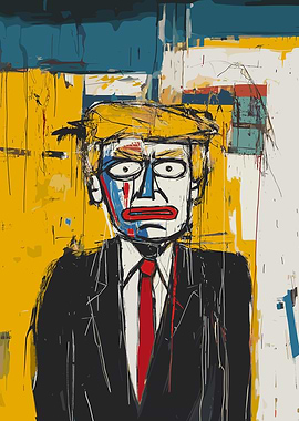 Trump Portrait in Street Art Style