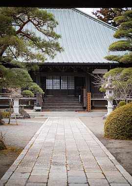 Stone Path to Japanese Temple