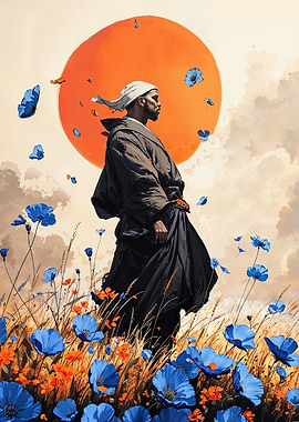 Black Samurai in Field