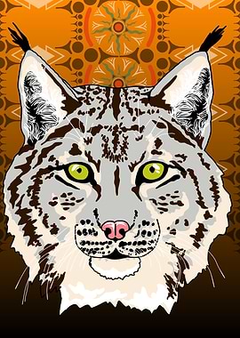 Lynx Portrait (Yellow)