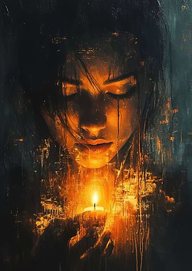 Woman Holding Candle