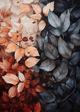 Autumn Leaves in Shades