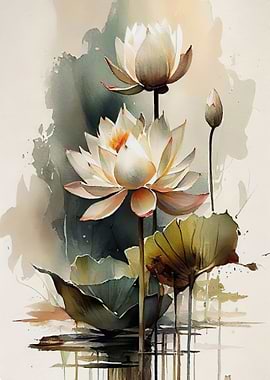 Water Lily Painting