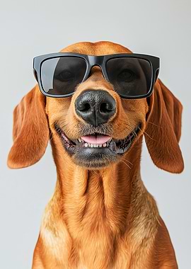 Cool Bloodhound Dog Wearing Sunglasses