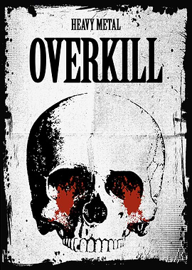 Overkill Heavy Metal Skull Poster