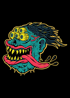 Monster Head Illustration