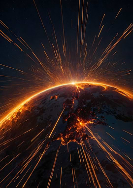 Fiery Planet Explosion