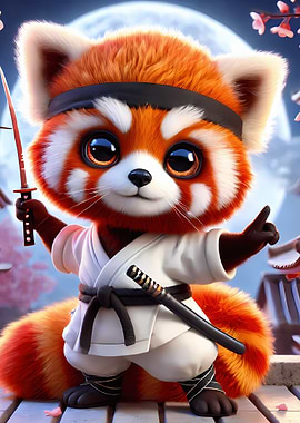 Red Panda Samurai Japan