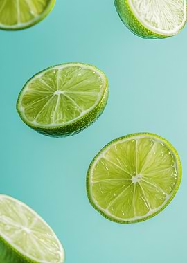 Lime Slices Falling