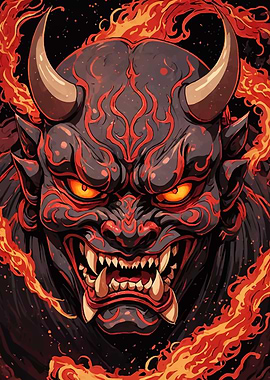Fiery Oni Mask