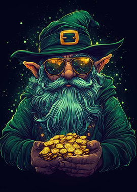 Cool Leprechaun with Gold
