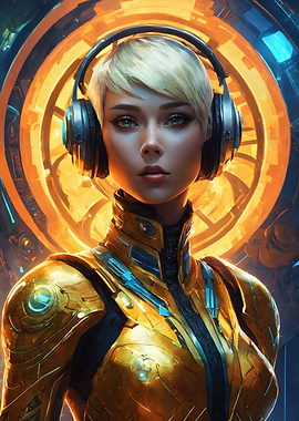 Cyberpunk Female Warrior Goddess