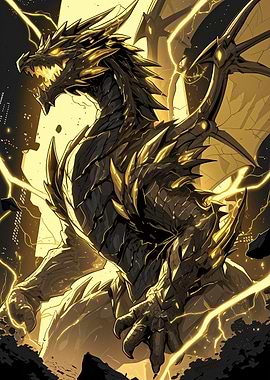 Golden Dragon Illustration