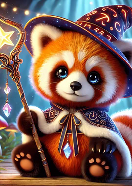 Red Panda Wizard Magic