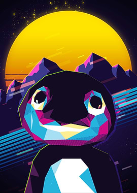 Retro Penguin Art