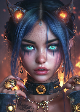 Fiery Demoness Portrait