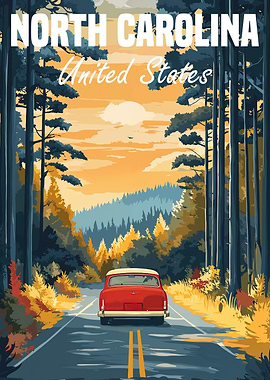 North Carolina Road Trip Poster