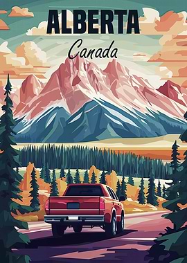 Alberta Canada Travel Poster
